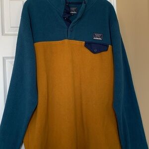 Vintage Teal and Mustard Fleece Sweatshirt